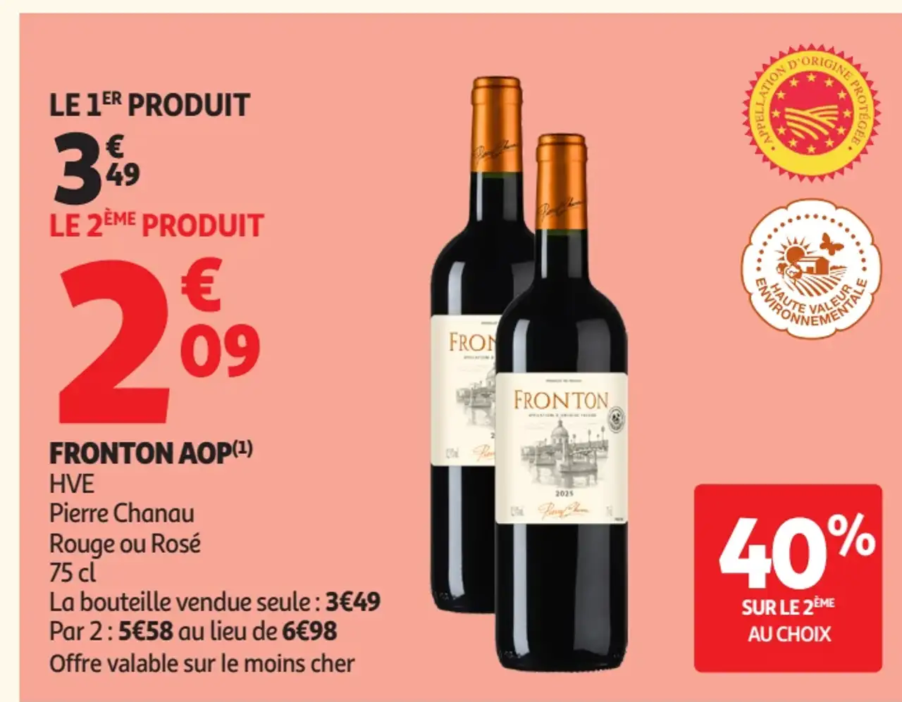 Vin Fronton AOP HVE Pierre Chanau Rouge ou Rosé