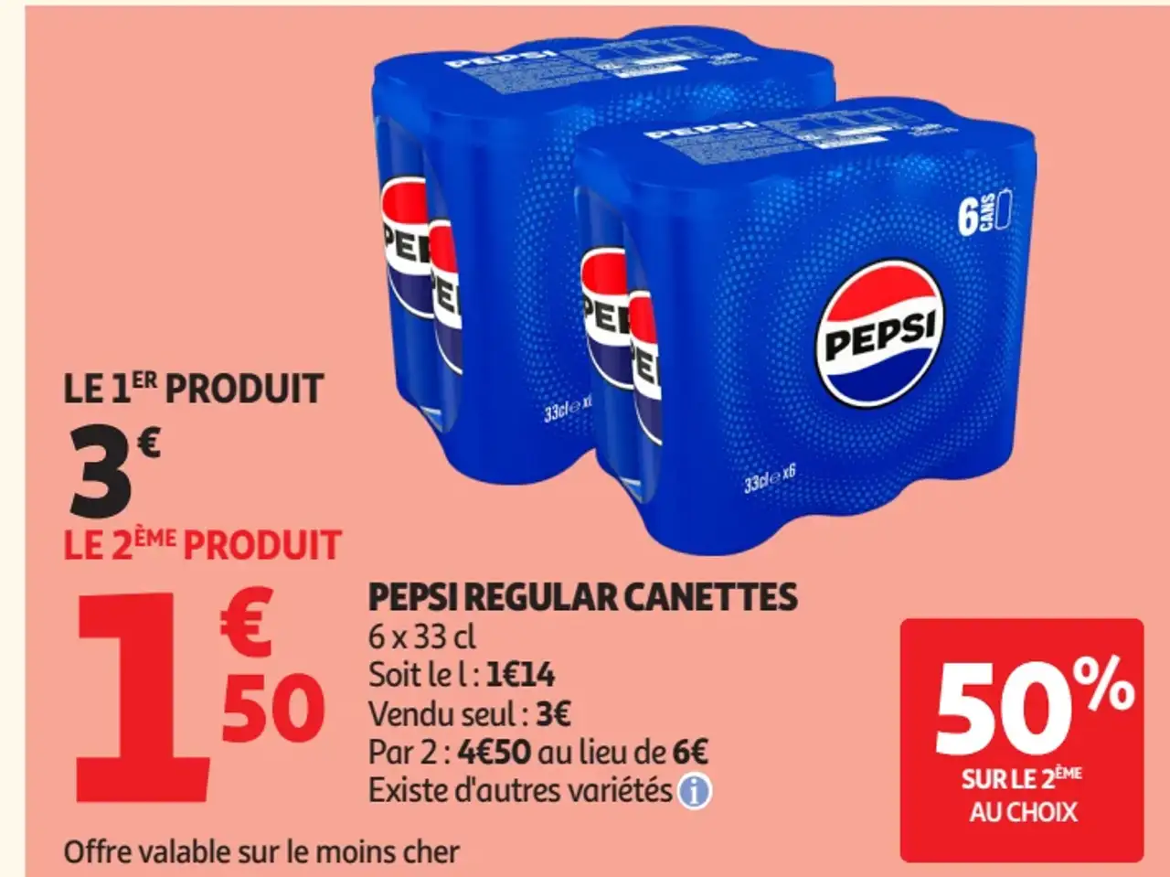 Soda Pepsi Regular canettes