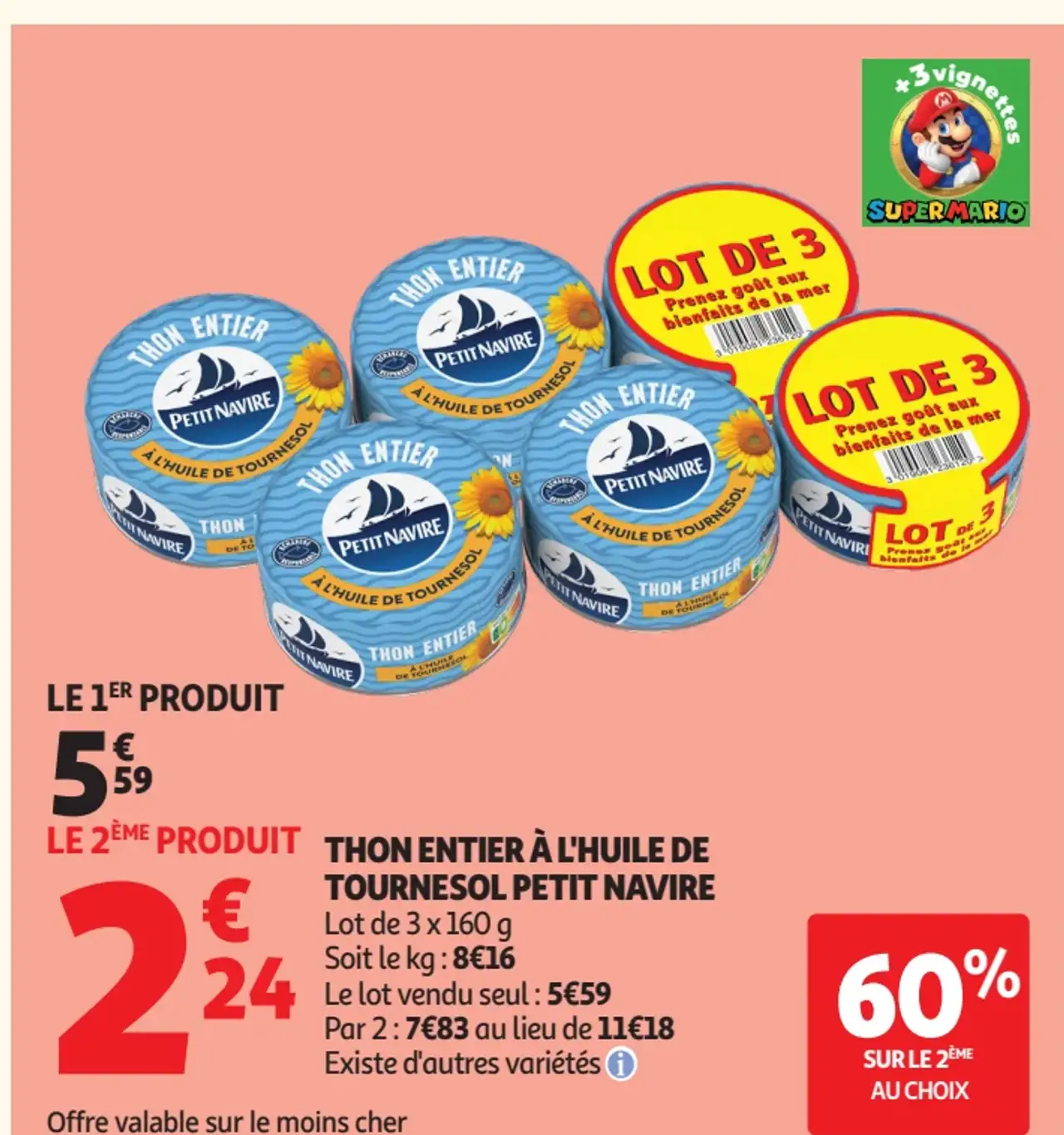 Thon entier à l'huile de tournesol Petit Navire