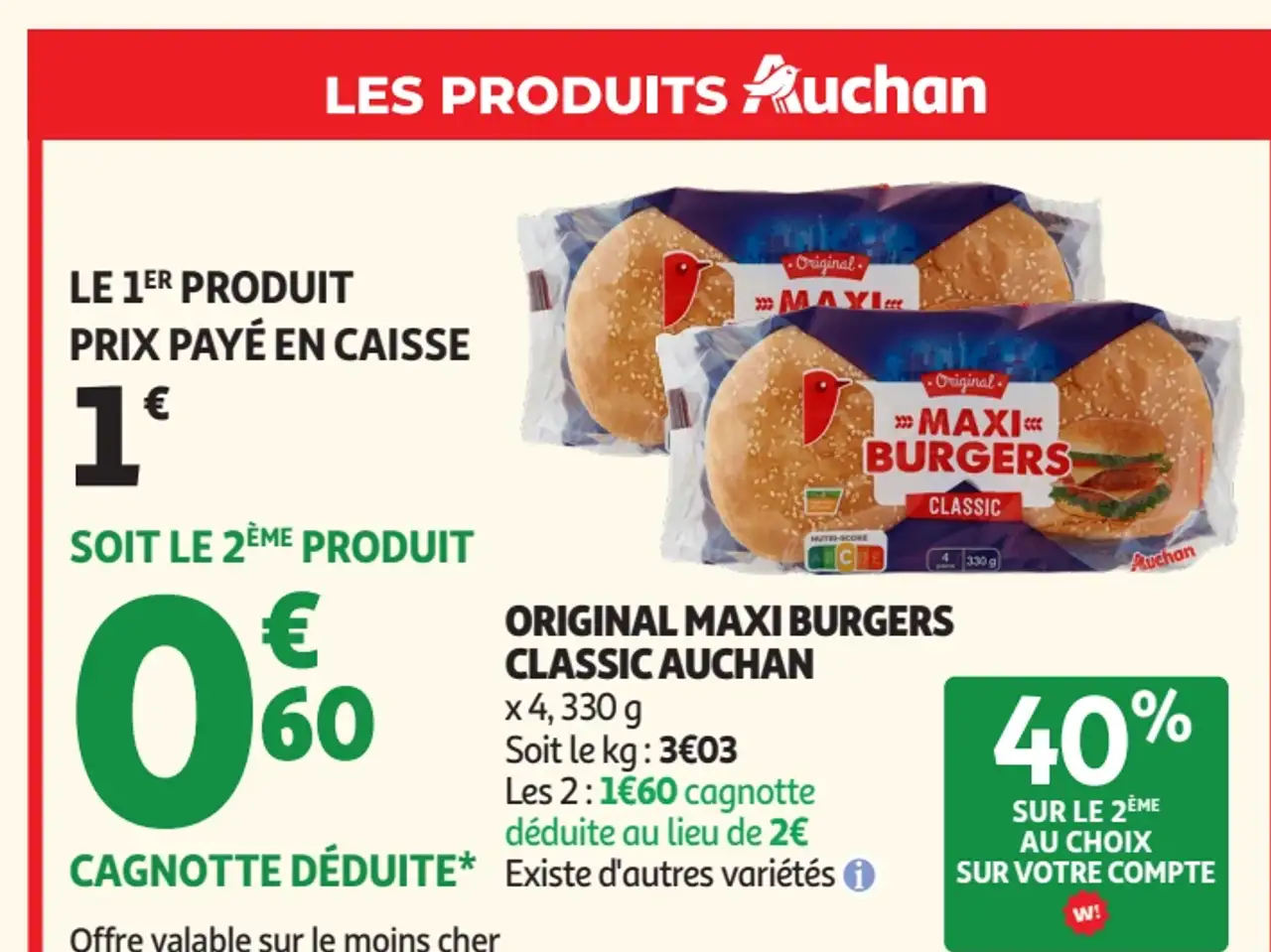 Original Maxi Burgers Classic Auchan