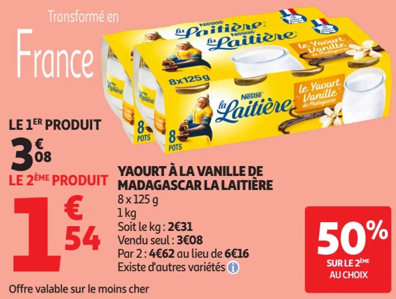 Yaourt à la vanille de Madagascar La Laitière Nestlé