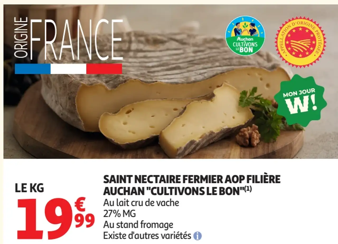 Saint Nectaire fermier AOP Filière Auchan Cultivons le Bon