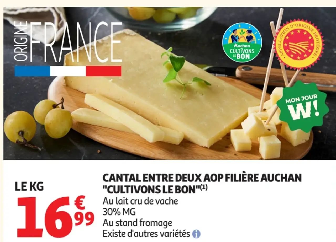 Cantal Entre Deux AOP Filière Auchan Cultivons le Bon