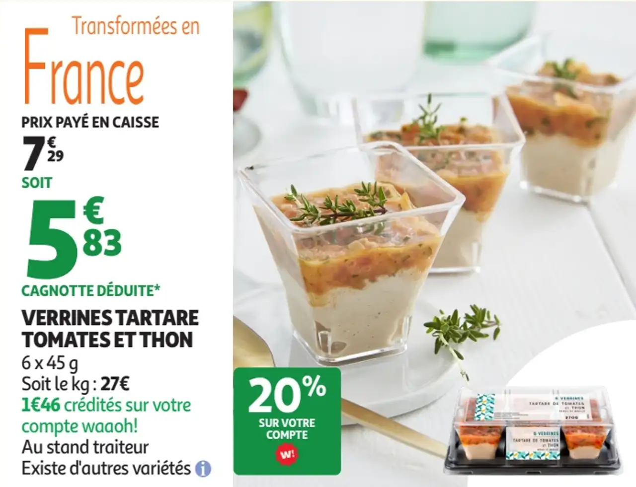 Verrines tartare tomates et thon 6 x 45 g