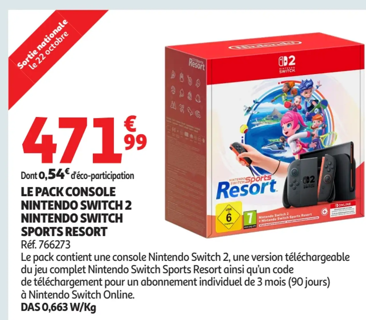 Le pack console Nintendo Switch 2 Nintendo Switch Sports Resort