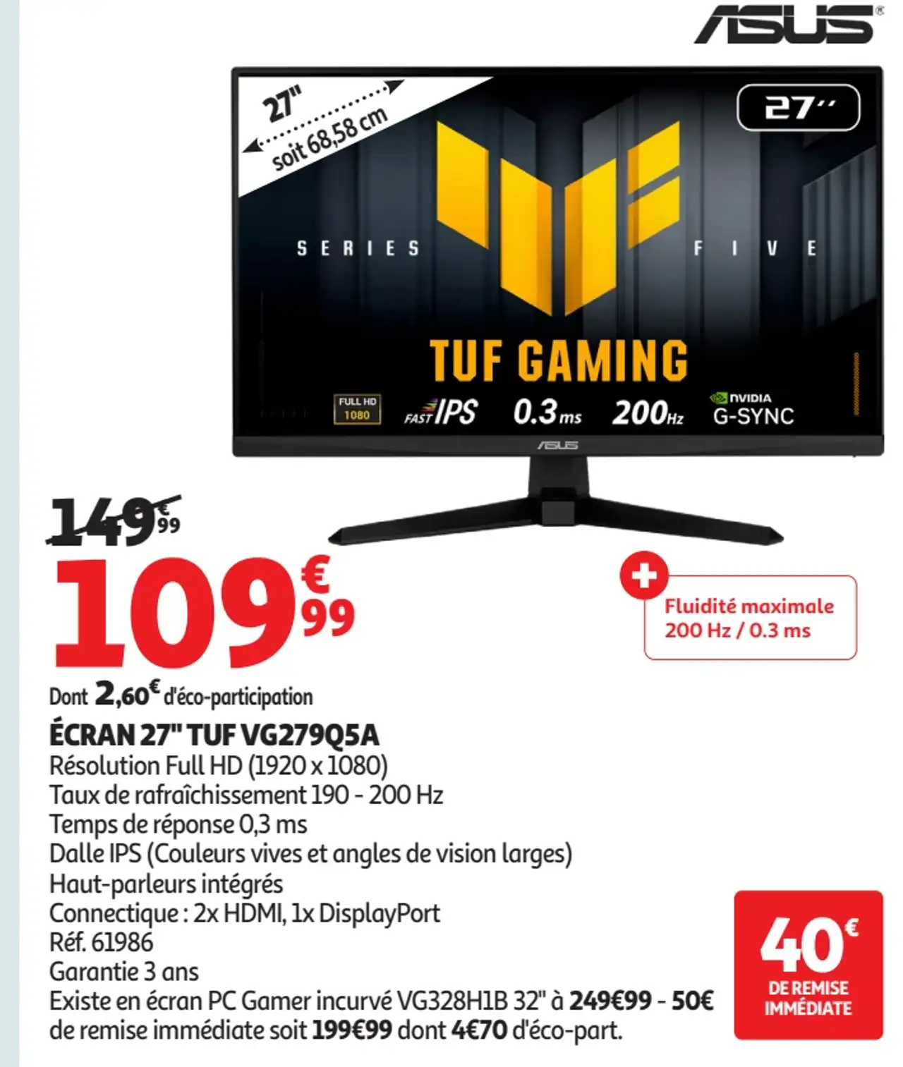 Écran 27" Asus TUF VG279Q5A