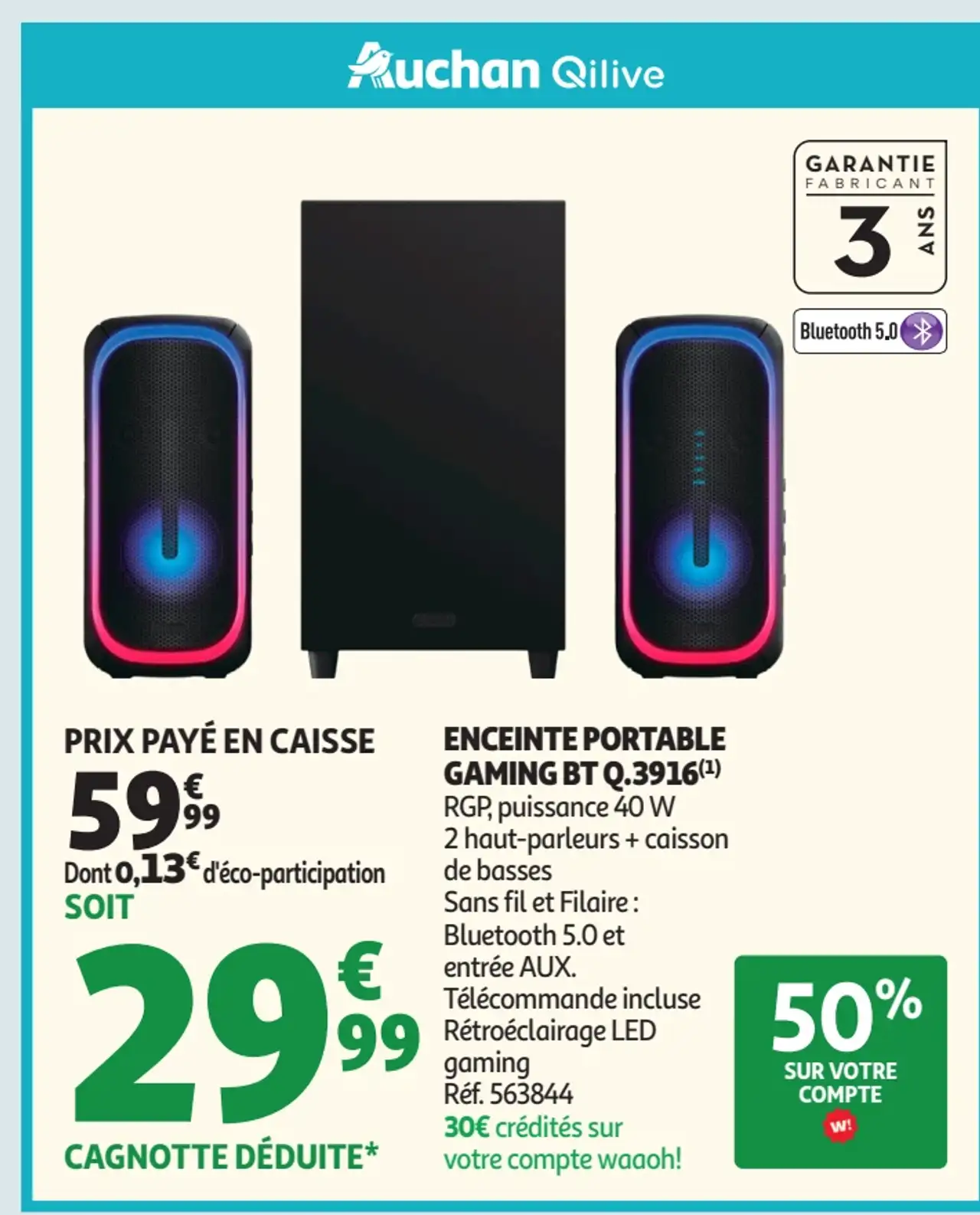 Enceinte portable gaming BT Qilive Q.3916