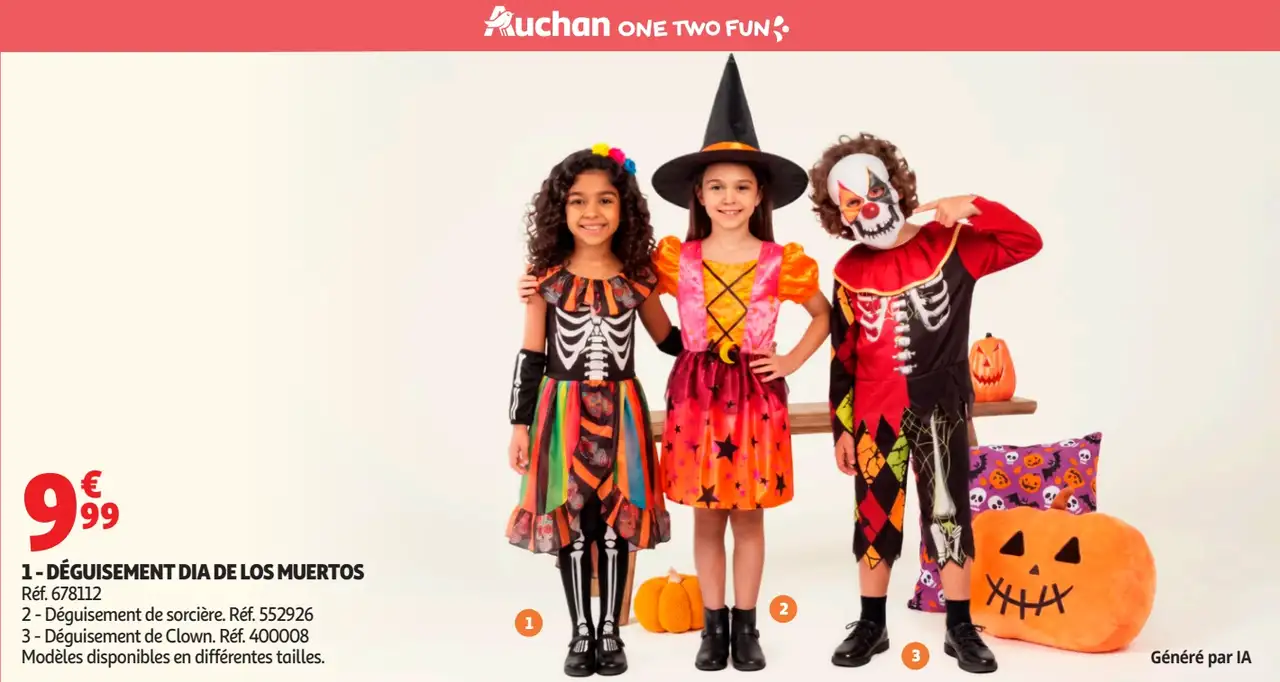 Déguisement enfant Dia de los Muertos / Sorcière / Clown One Two Fun
