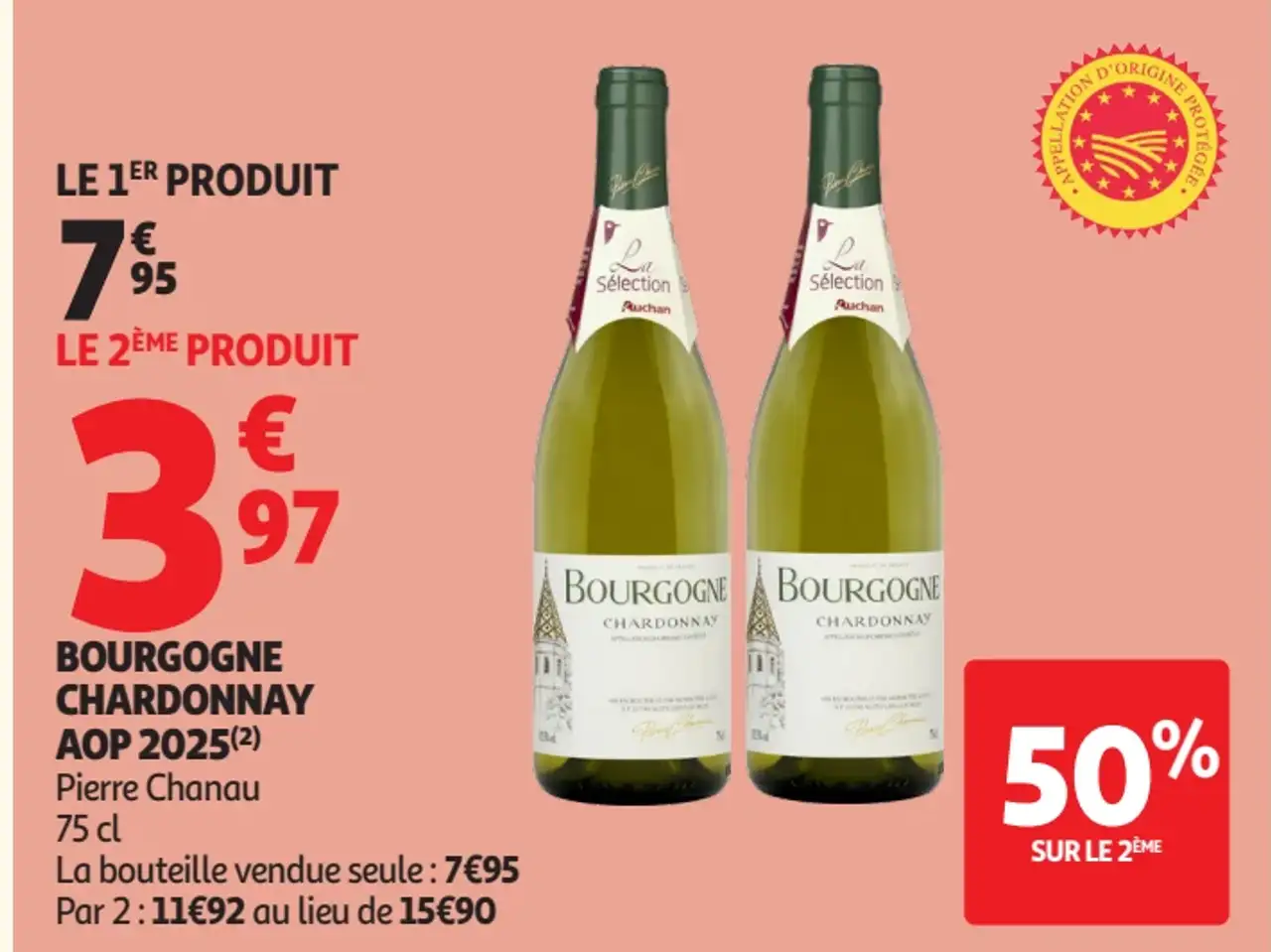 Vin blanc Bourgogne Chardonnay AOP Pierre Chanau