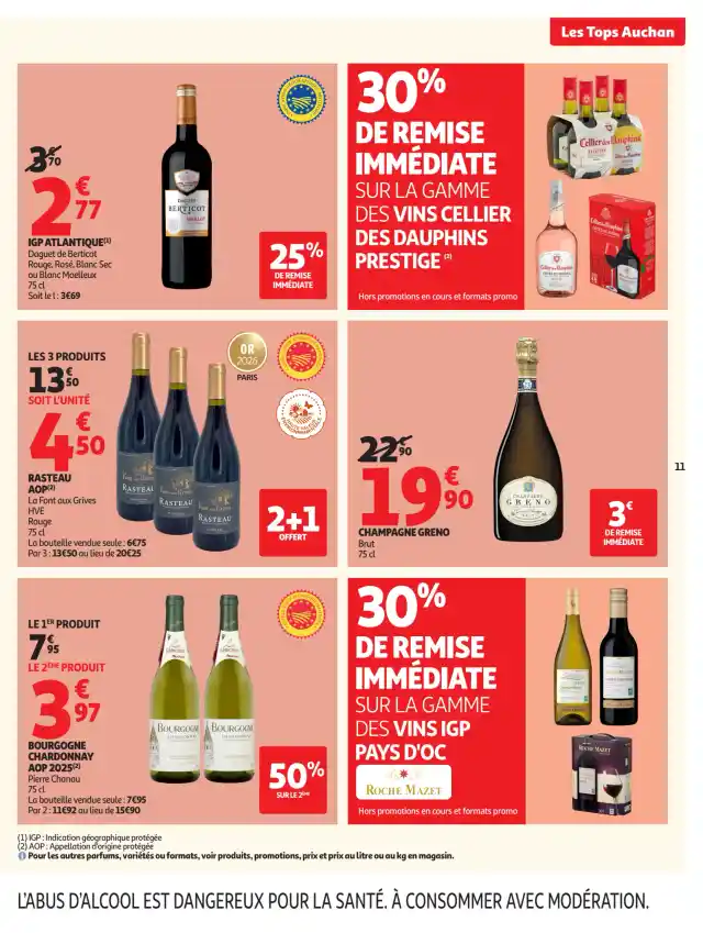 newspaper image - Vin rouge Rasteau AOP La Font aux Grives - Auchan Supermarché