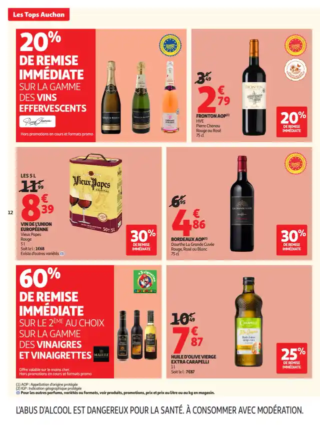 newspaper image - Vin rouge de l'Union Européenne Vieux Papes - Auchan Supermarché