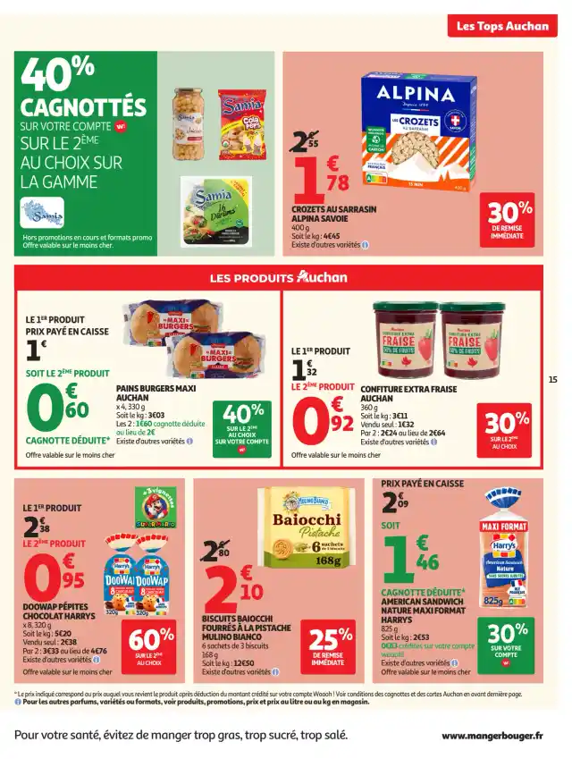 newspaper image - American Sandwich Nature Maxi Format Harrys - Auchan Supermarché