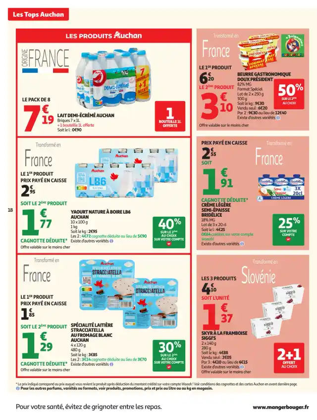 newspaper image - Crème légère semi-épaisse Bridélice - Auchan Supermarché