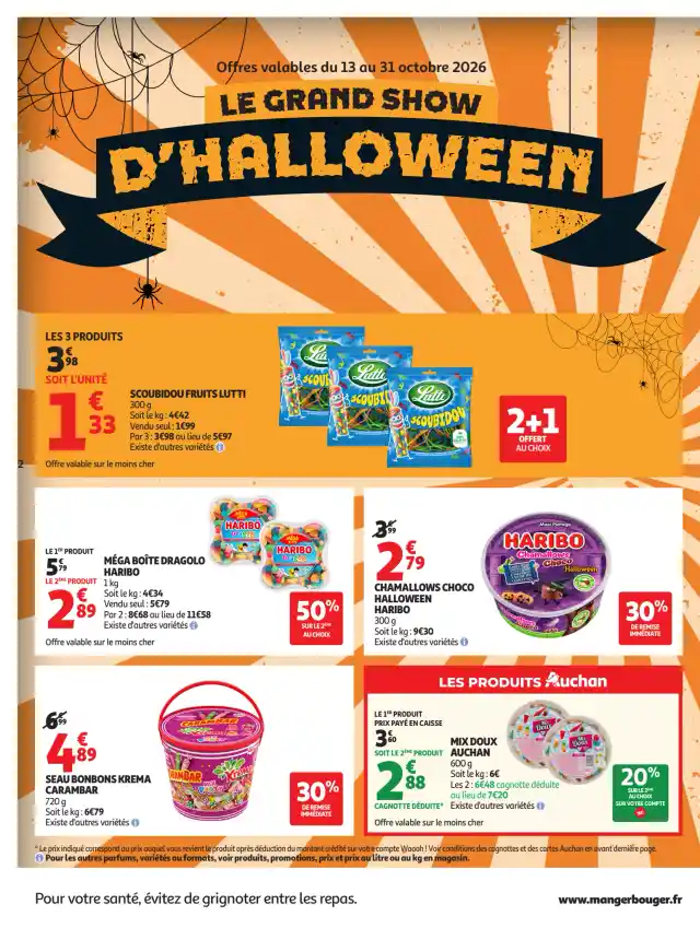 newspaper image - Seau bonbons Krema Carambar - Auchan Supermarché