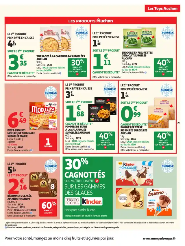 newspaper image - Glaces Ferrero Rocher et Kinder - Auchan Supermarché