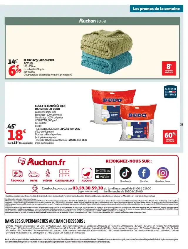 newspaper image - Couette tempérée Bien dans mon lit Dodo - Auchan Supermarché