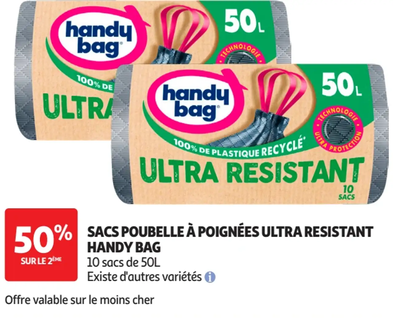 Sacs poubelle à poignées Ultra Resistant Handy Bag