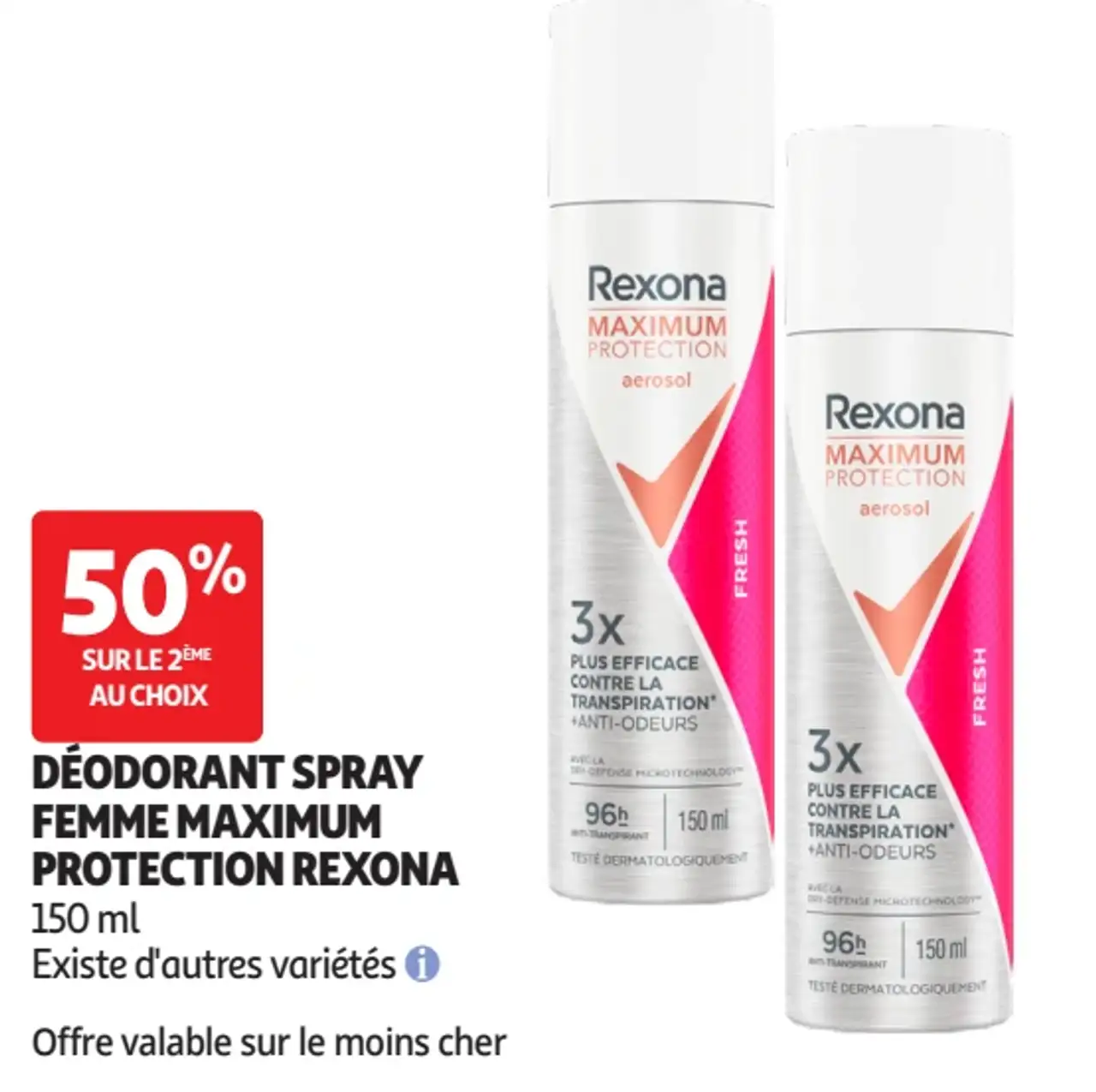 DÉODORANT SPRAY FEMME MAXIMUM PROTECTION REXONA 150 ml