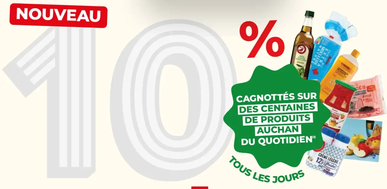 10% cagnottés sur des centaines de produits Auchan du quotidien