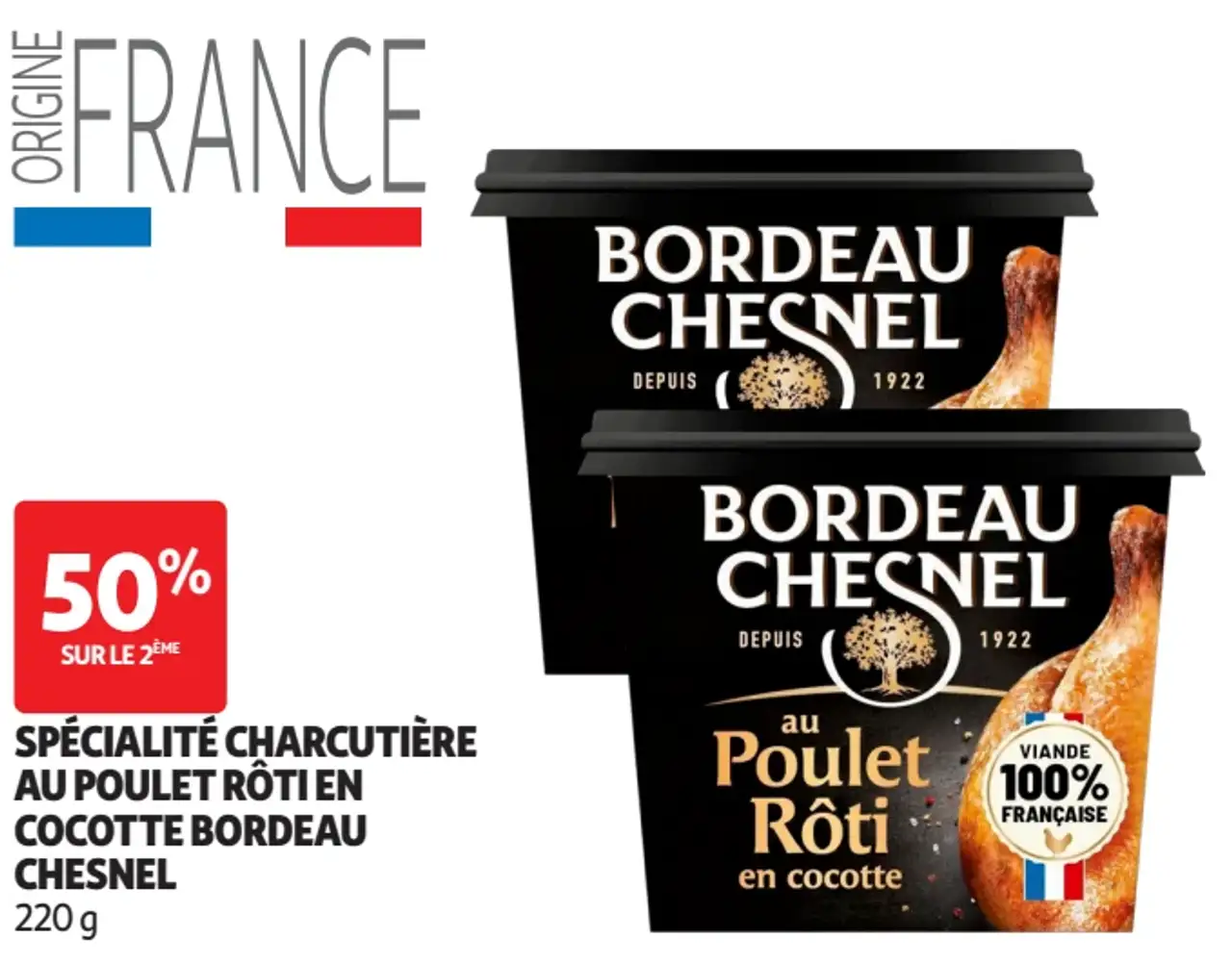 Spécialité charcutière au poulet rôti en cocotte Bordeau Chesnel 220 g