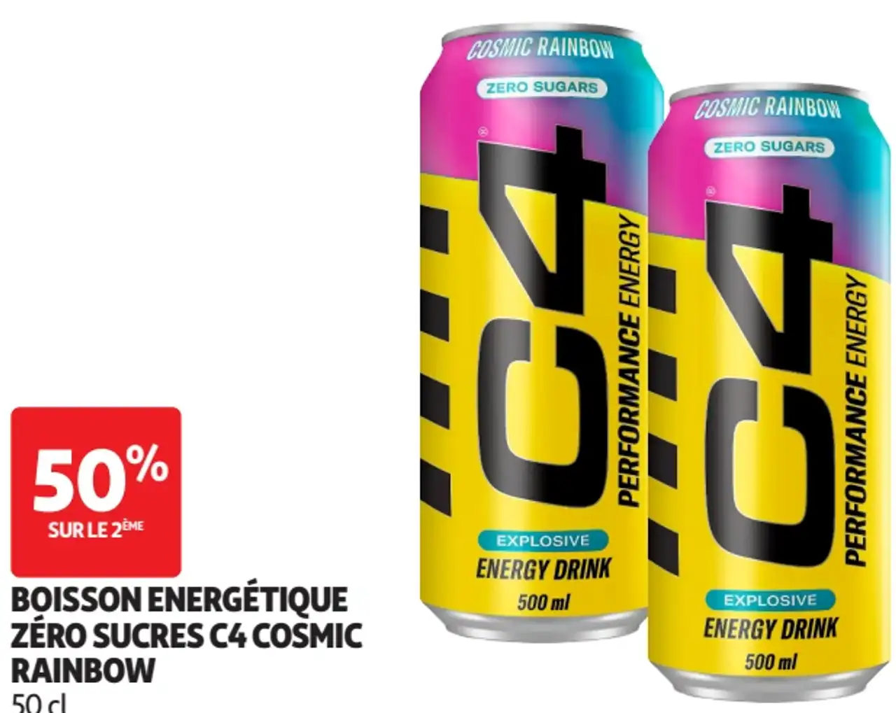 Boisson énergétique zéro sucres C4 Cosmic Rainbow 50 cl