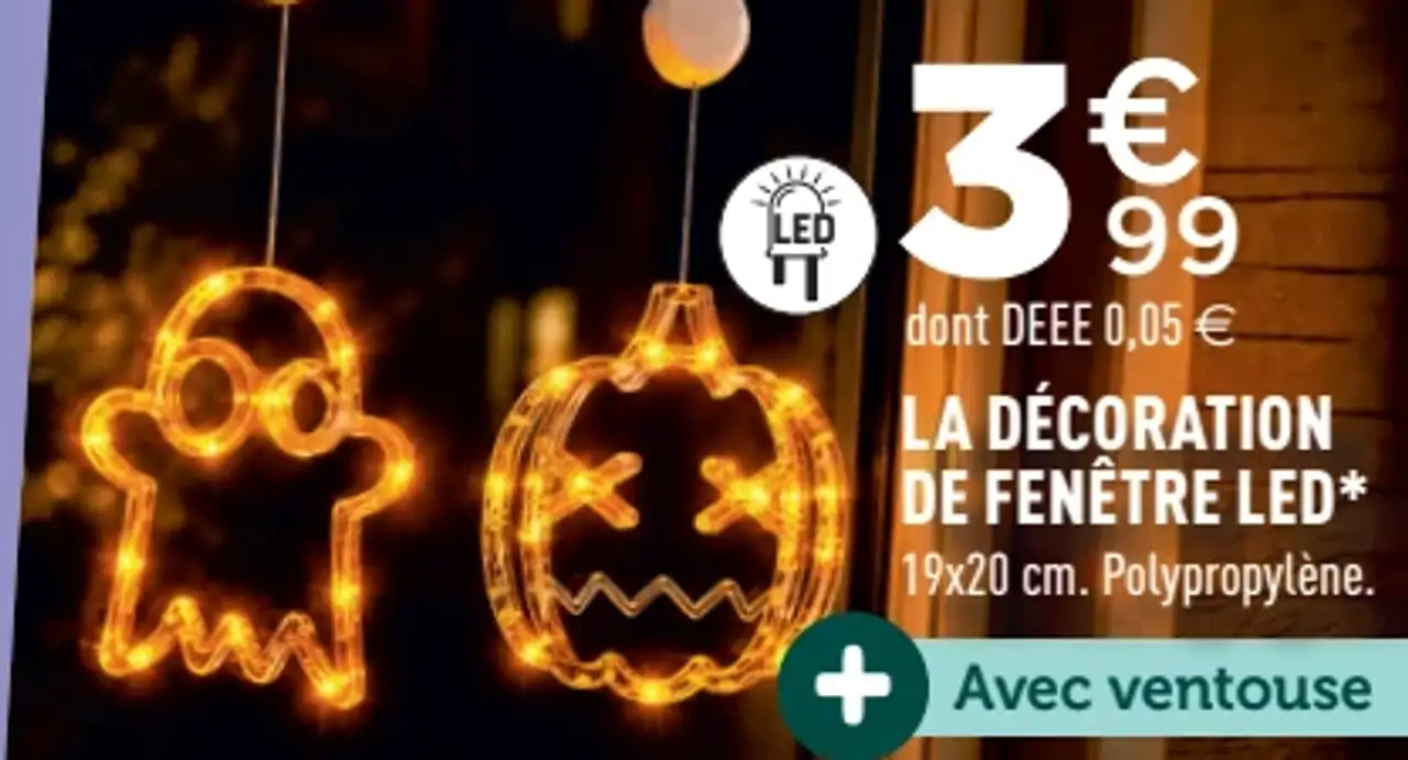 La décoration de fenêtre LED avec ventouse
