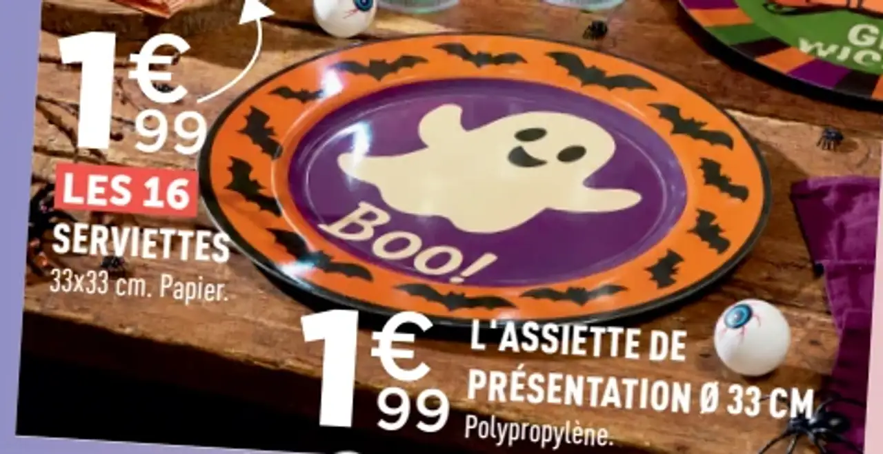 Les 16 serviettes ou l'assiette de présentation