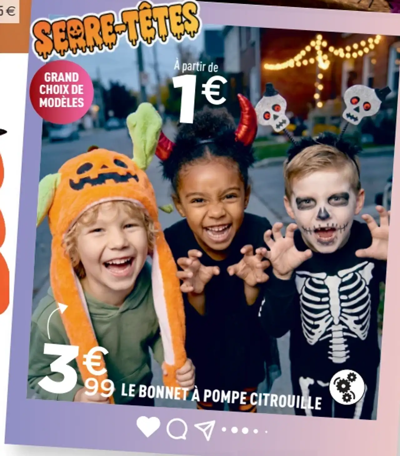 Serre-têtes modèles assortis ou Bonnet à pompe citrouille
