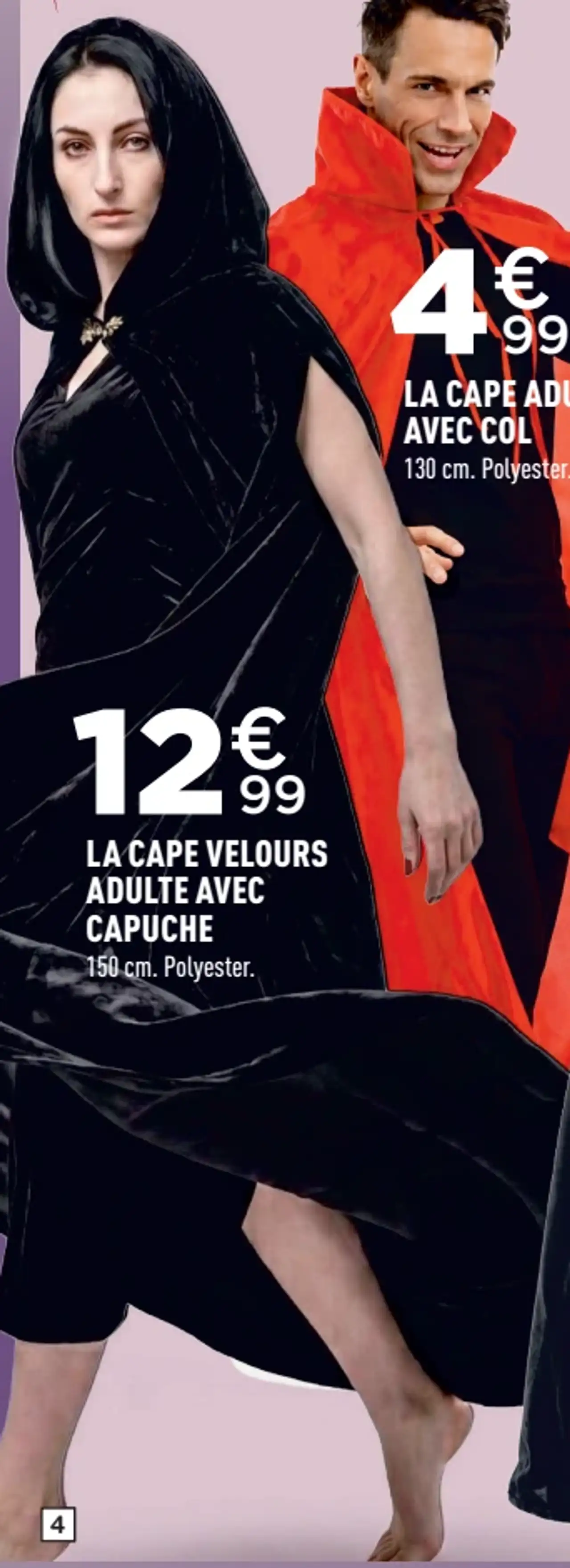 La cape velours adulte avec capuche