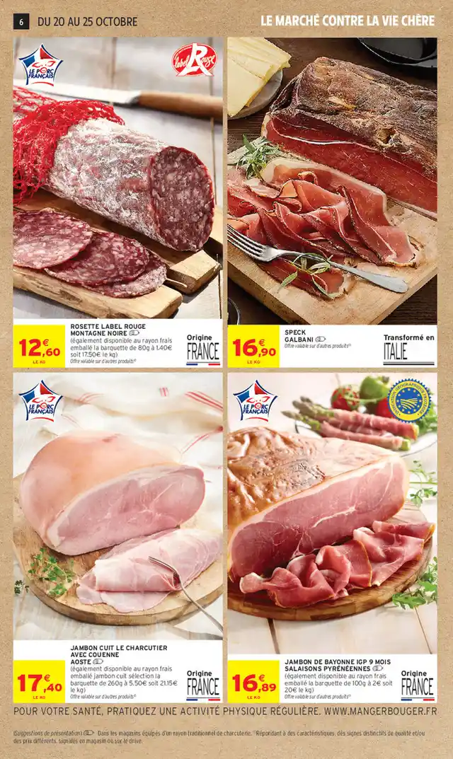 newspaper image - Jambon cuit Le Charcutier avec couenne Aoste - Intermarché Super