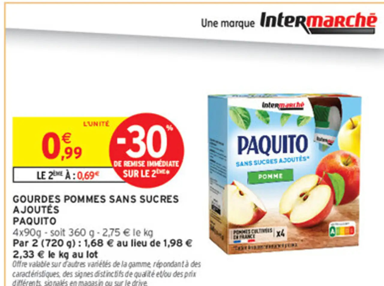 GOURDES POMMES SANS SUCRES AJOUTÉS PAQUITO