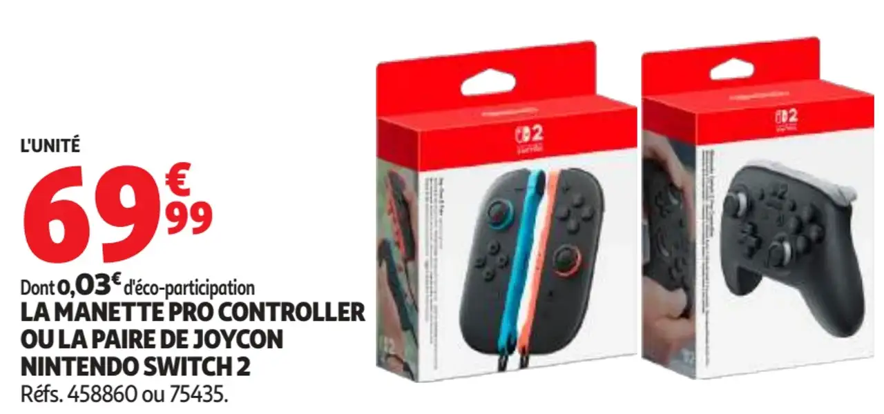 La manette Pro Controller ou la paire de Joycon Nintendo Switch 2