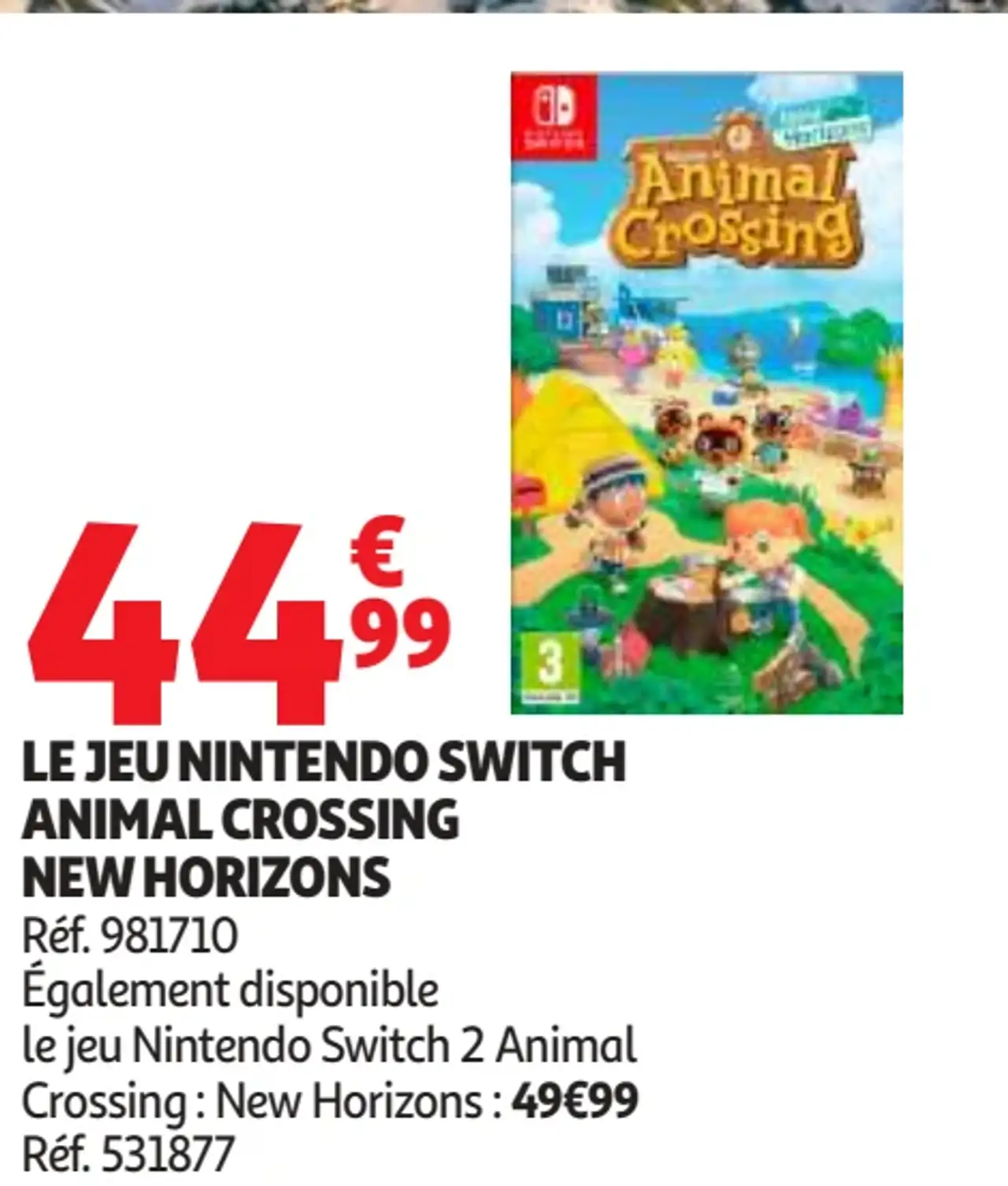 Le jeu Nintendo Switch Animal Crossing New Horizons