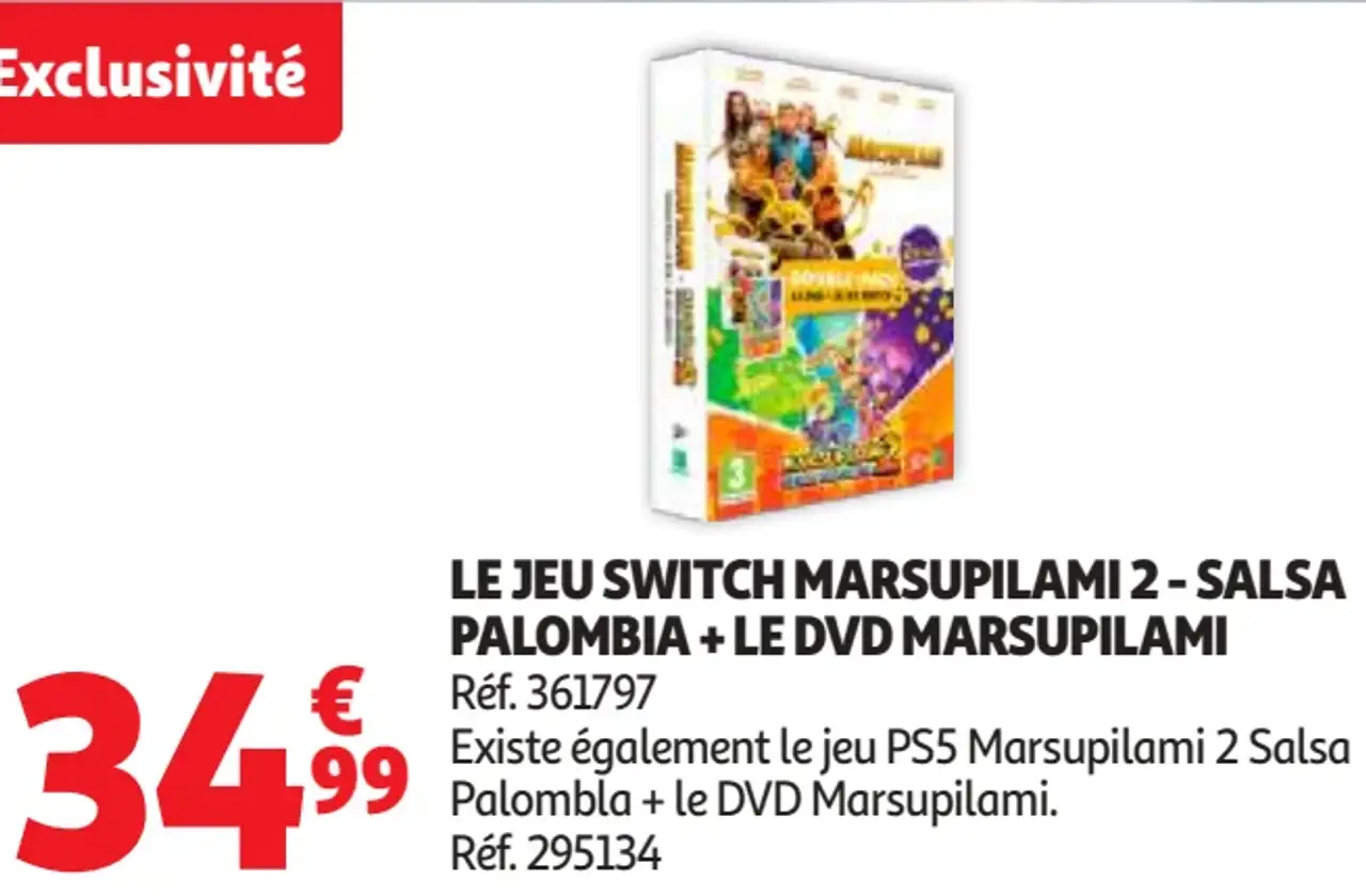 Jeu Switch Marsupilami 2 - Salsa Palombia + Le DVD Marsupilami