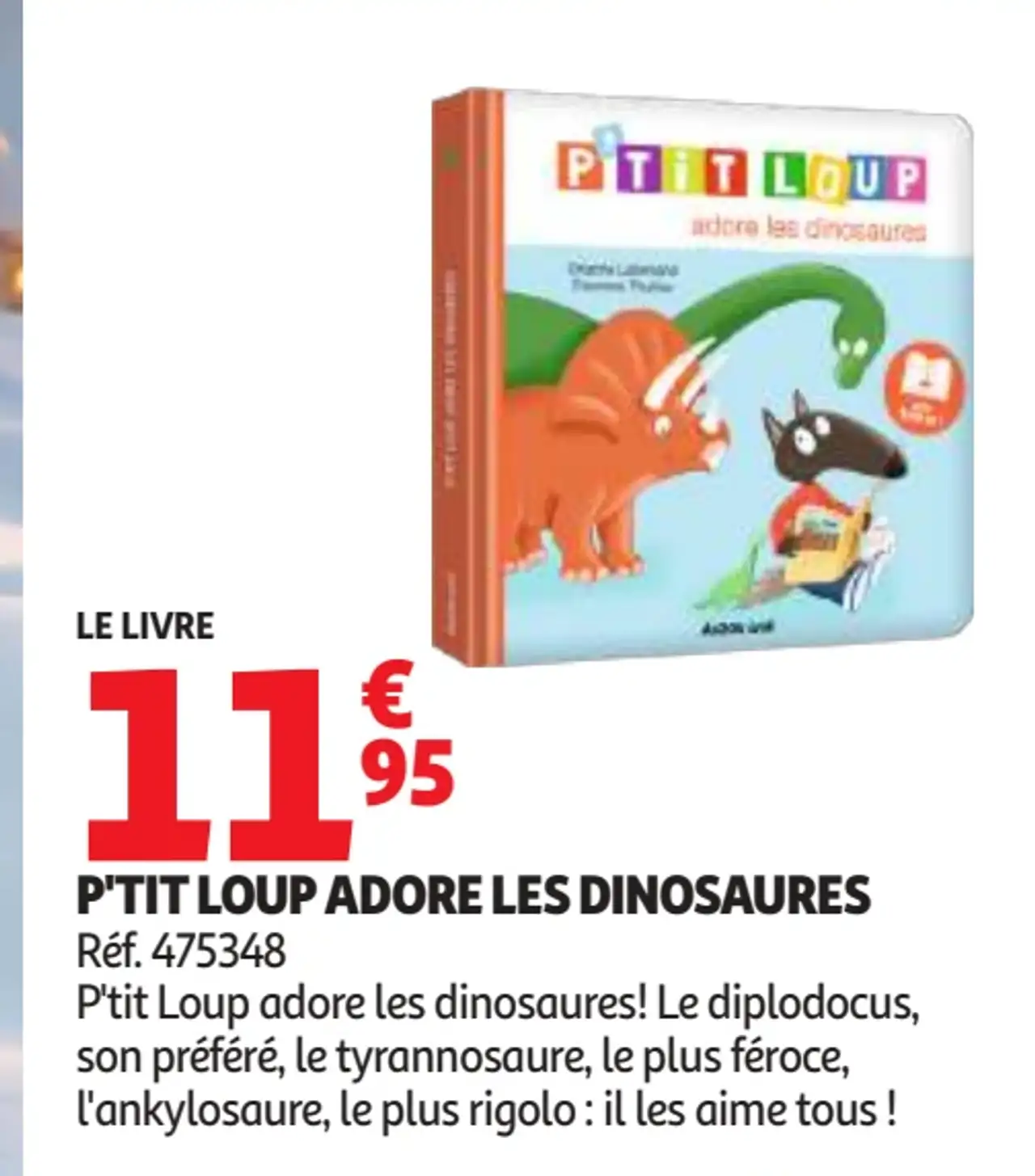 Livre P'tit Loup adore les dinosaures