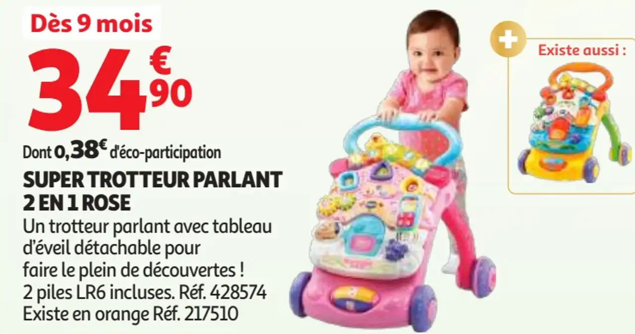 Super trotteur parlant 2 en 1 rose Vtech