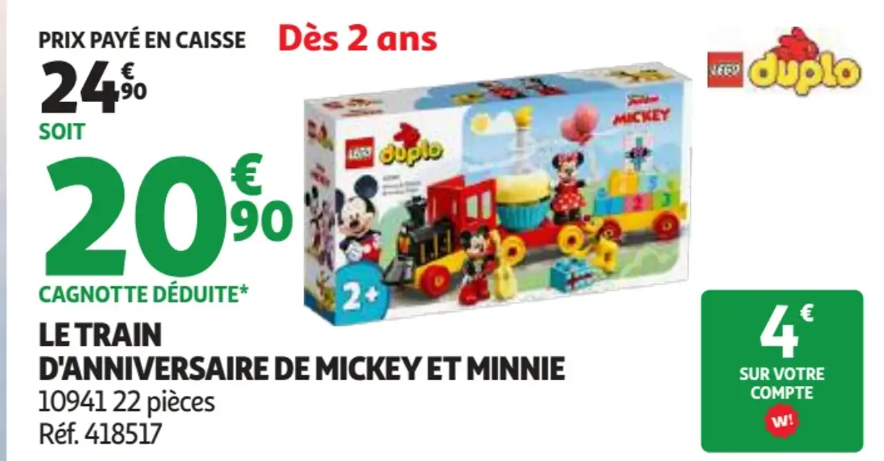 Lego Duplo Le train d'anniversaire de Mickey et Minnie