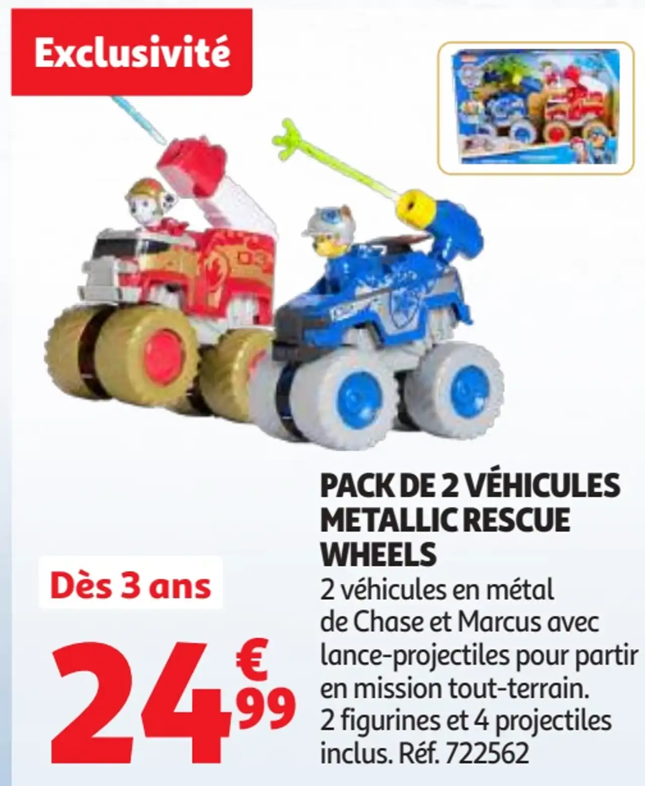 Pack de 2 véhicules Metallic Rescue Wheels Pat' Patrouille