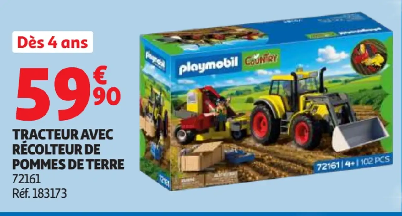 Playmobil Tracteur avec récolteur de pommes de terre 72161