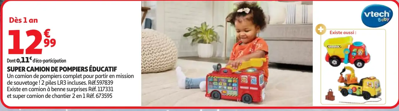 SUPER CAMION DE POMPIERS ÉDUCATIF Vtech Baby