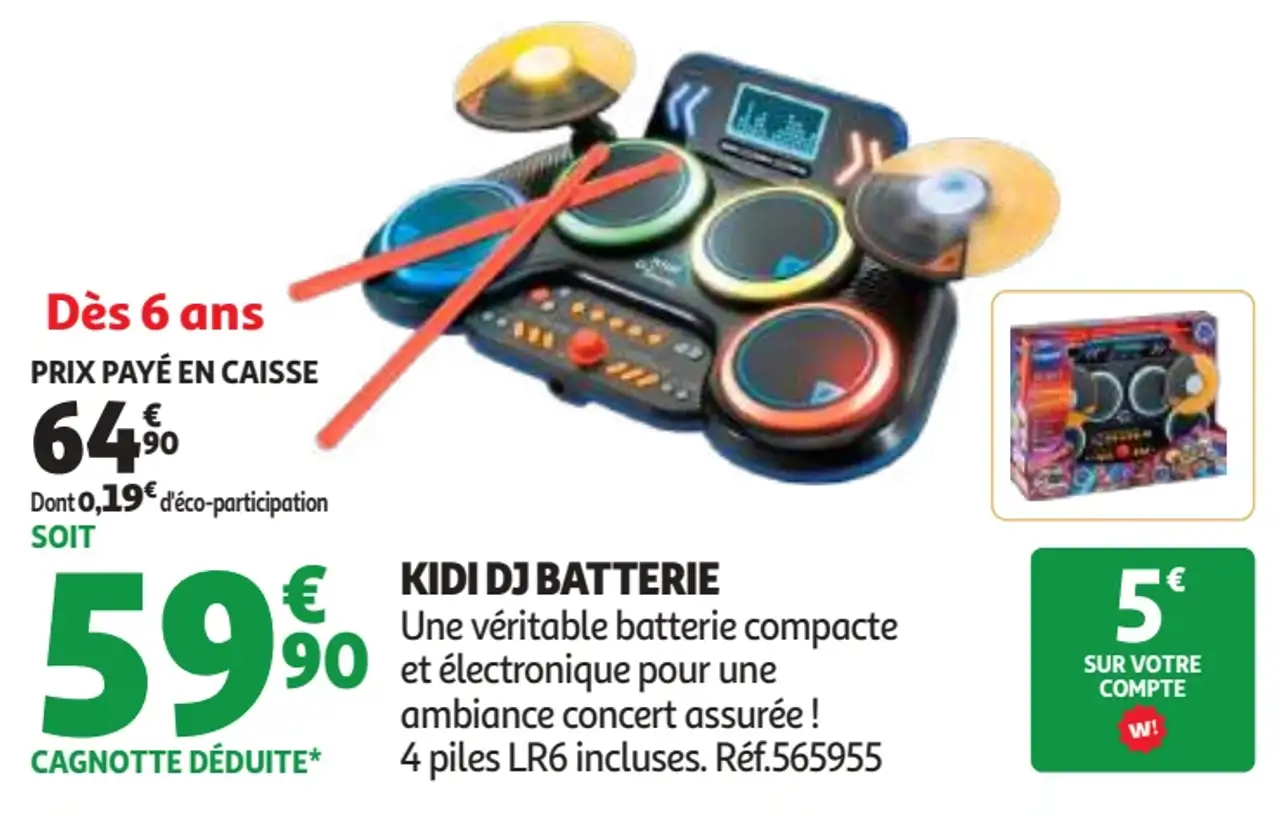 Batterie électronique enfant Kidi DJ Batterie Vtech