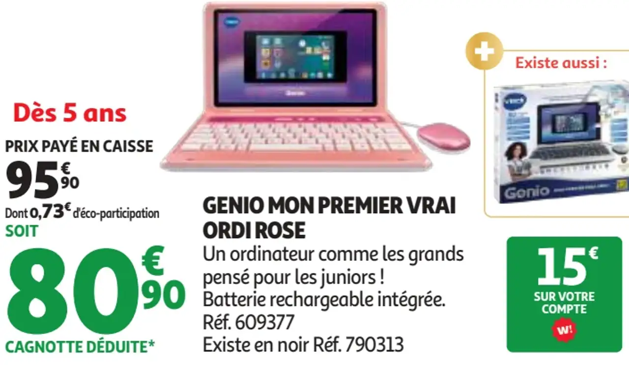 Genio Mon premier vrai ordi rose Vtech