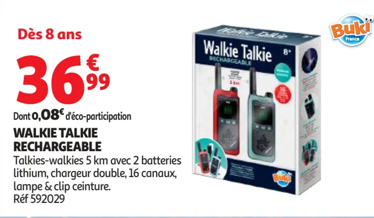 Walkie talkie rechargeable Buki