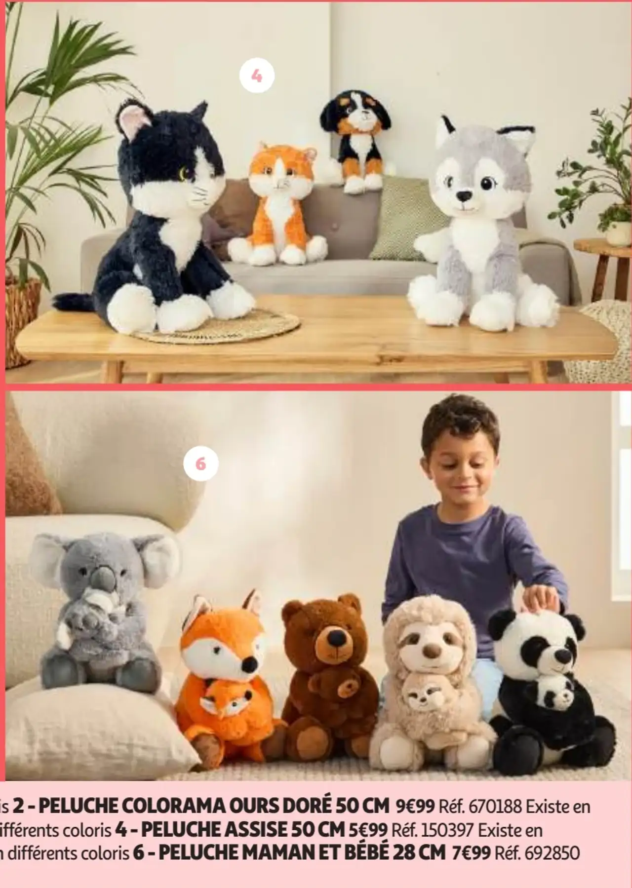 Peluche assise 50 cm One Two Fun