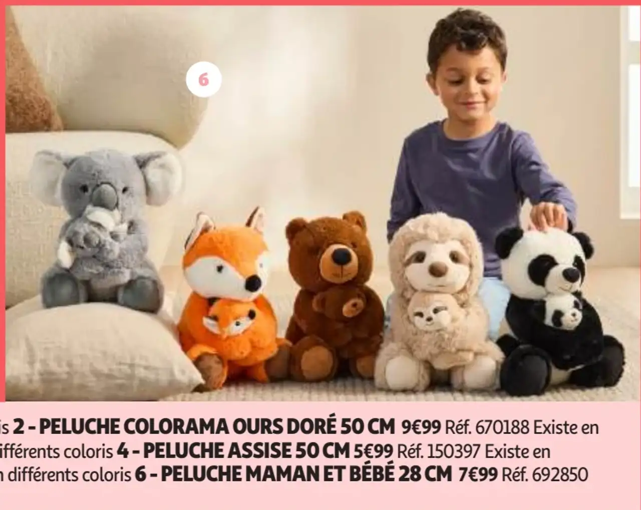 Peluche maman et bébé 28 cm One Two Fun