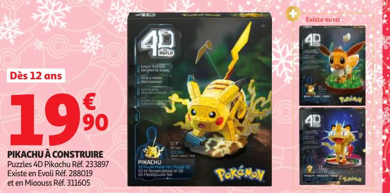 Pikachu à construire Puzzles 4D Build Pokémon