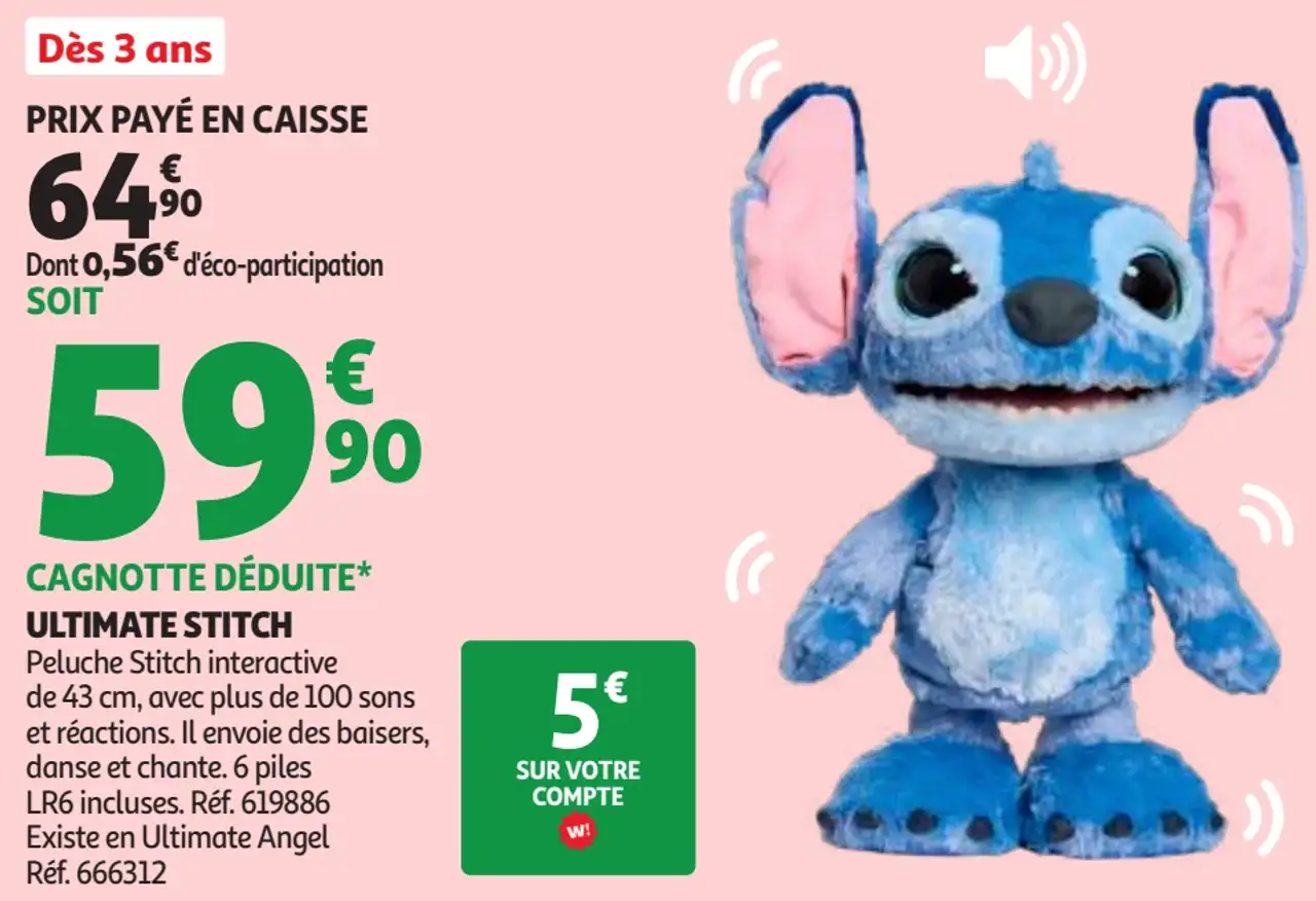Peluche interactive Ultimate Stitch 43 cm Disney Stitch