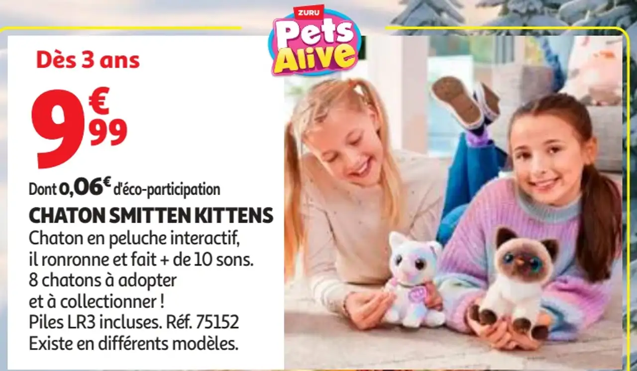 Peluche chaton Smitten Kittens Zuru Pets Alive