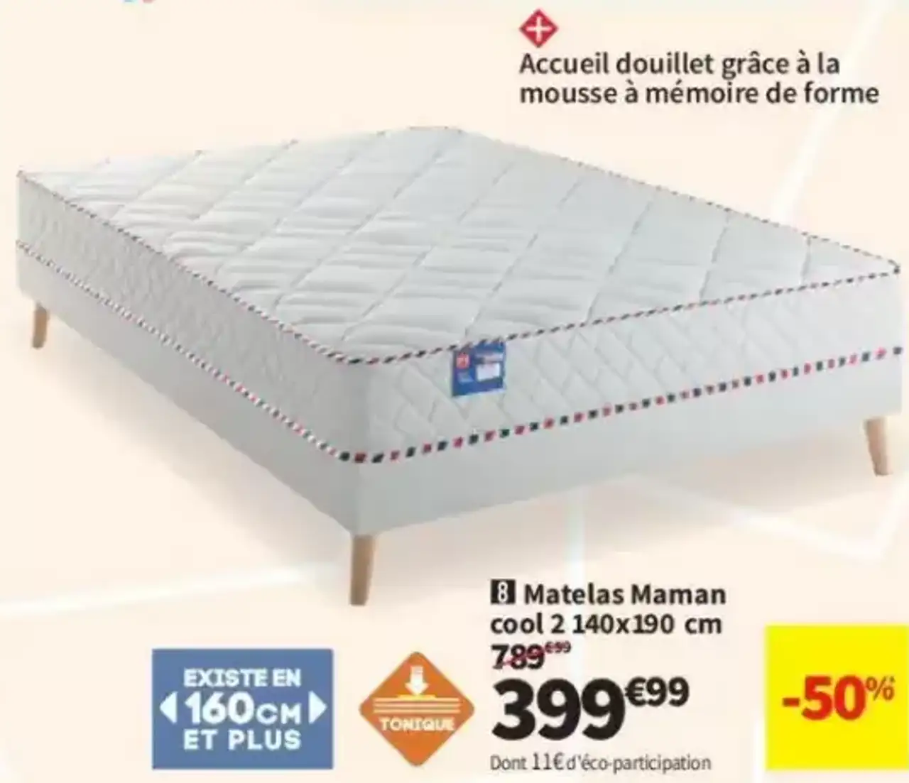 Matelas Maman Cool 2 140x190 cm Merinos