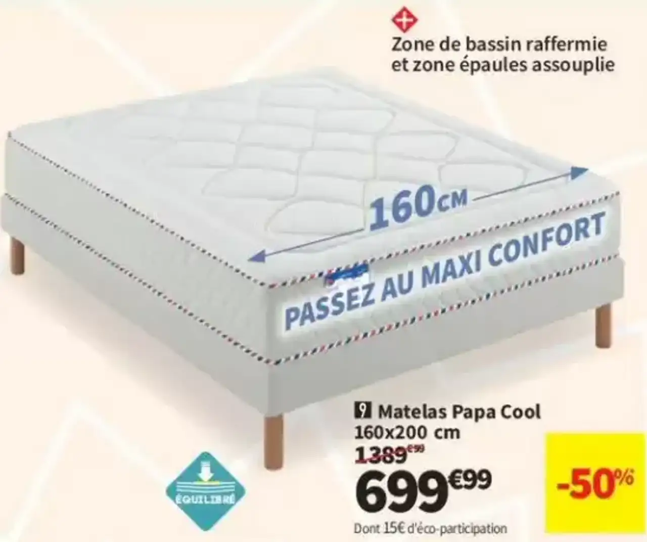 Matelas Papa Cool 160x200 cm Merinos